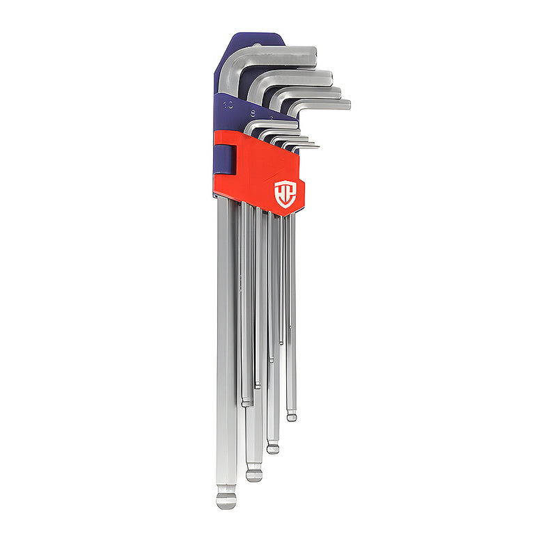 Bộ 9 cây lục giác đầu bi, loại dài, hệ mét, thép CR-V Workpro WP222007