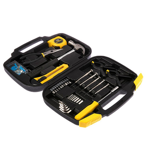 Bộ dụng cụ gia đình 116 chi tiết Stanley STHT0-75943 gồm búa, kìm, thước cuộn và mũi vít