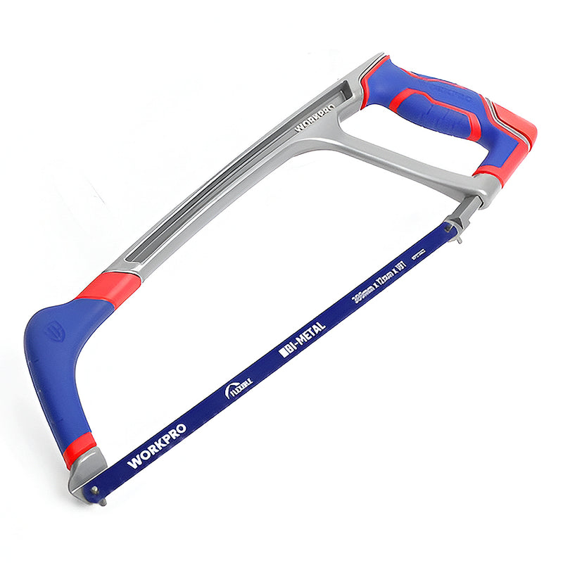 Khung cưa sắt thân nhôm 300mm (12 inches) kèm lưỡi cưa sát Bi-metal, tay cầm bọc nhựa chống trượt Workpro WP215027