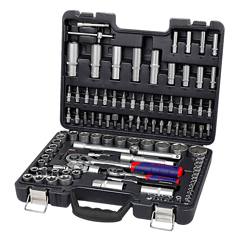 Bộ dụng cụ cơ khí tổng hợp 108 món đựng trong vali Workpro WP202535