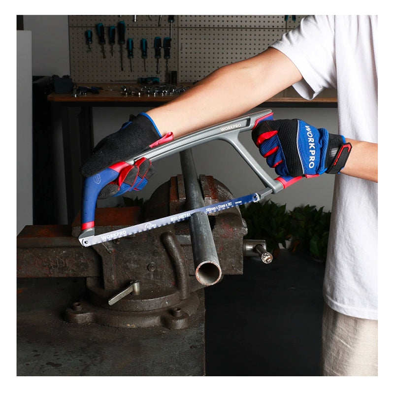 Khung cưa sắt thân nhôm 300mm (12 inches) kèm lưỡi cưa sát Bi-metal, tay cầm bọc nhựa chống trượt Workpro WP215027
