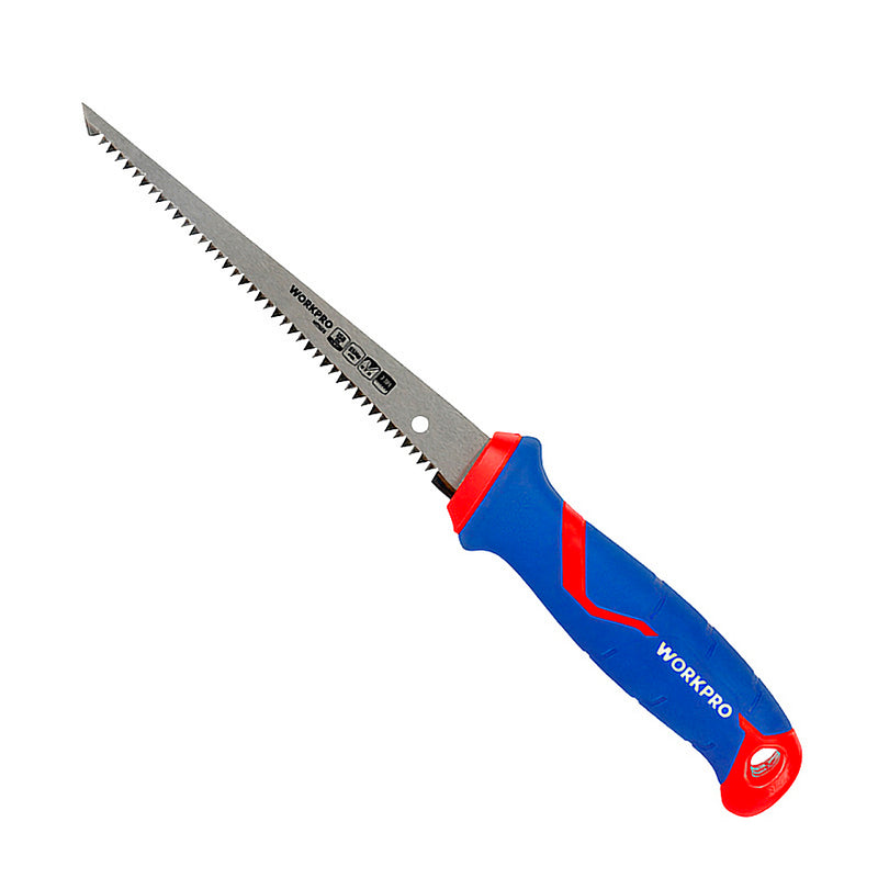 Cưa tay mini lưỡi cưa bằng thép, có đầu nhọn, dài 150mm (6 inches), số răng 7TPI Workpro WP215016