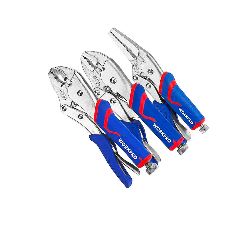 Bộ 3 cây kìm bấm chết loại công nghiệp, thép CR-V, tay cầm bọc nhựa chống trượt Workpro WP201003