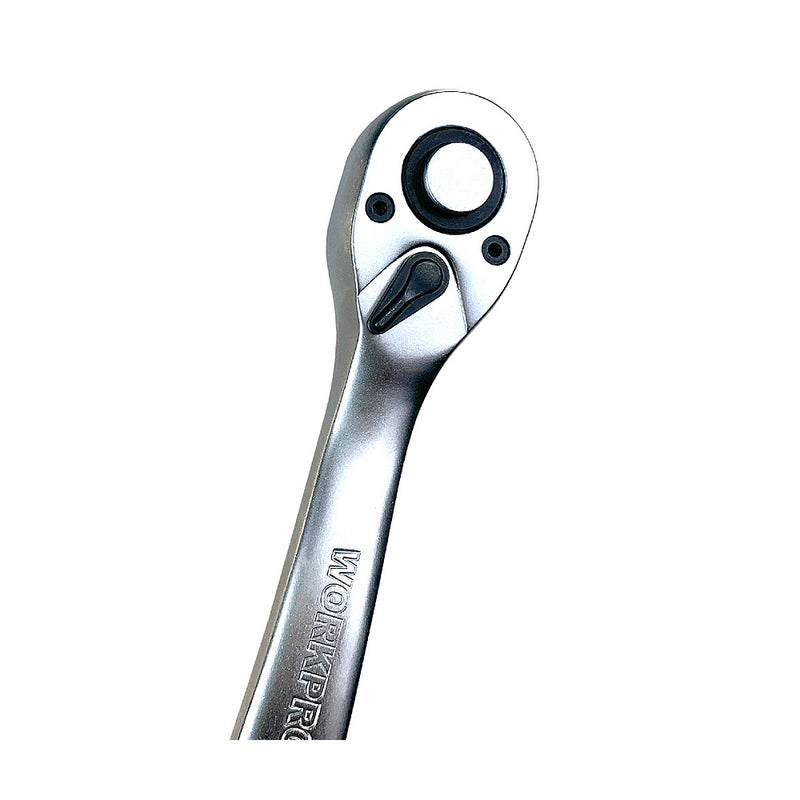 Cần siết tự động gắn đầu tuýp, cán cong, vật liệu thép chrome, đầu cốt bằng thép Cr-Mo, tay cầm bằng nhựa chống trượt Workpro