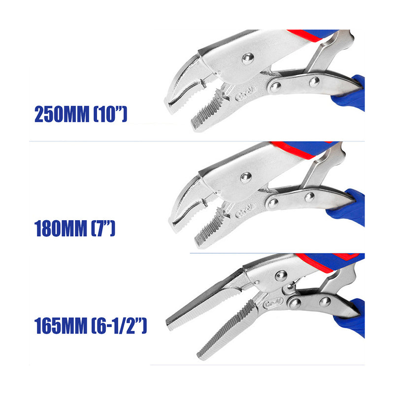 Bộ 3 cây kìm bấm chết loại công nghiệp, thép CR-V, tay cầm bọc nhựa chống trượt Workpro WP201003