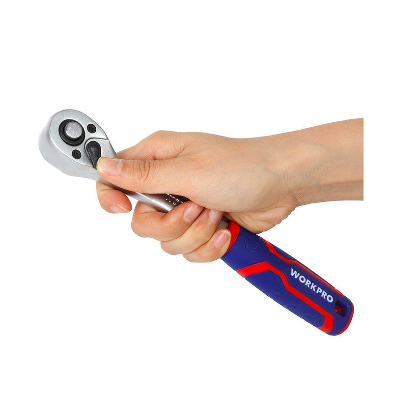 Cần siết tự động gắn đầu tuýp, vật liệu thép chrome, tay cầm bằng nhựa chống trượt Workpro