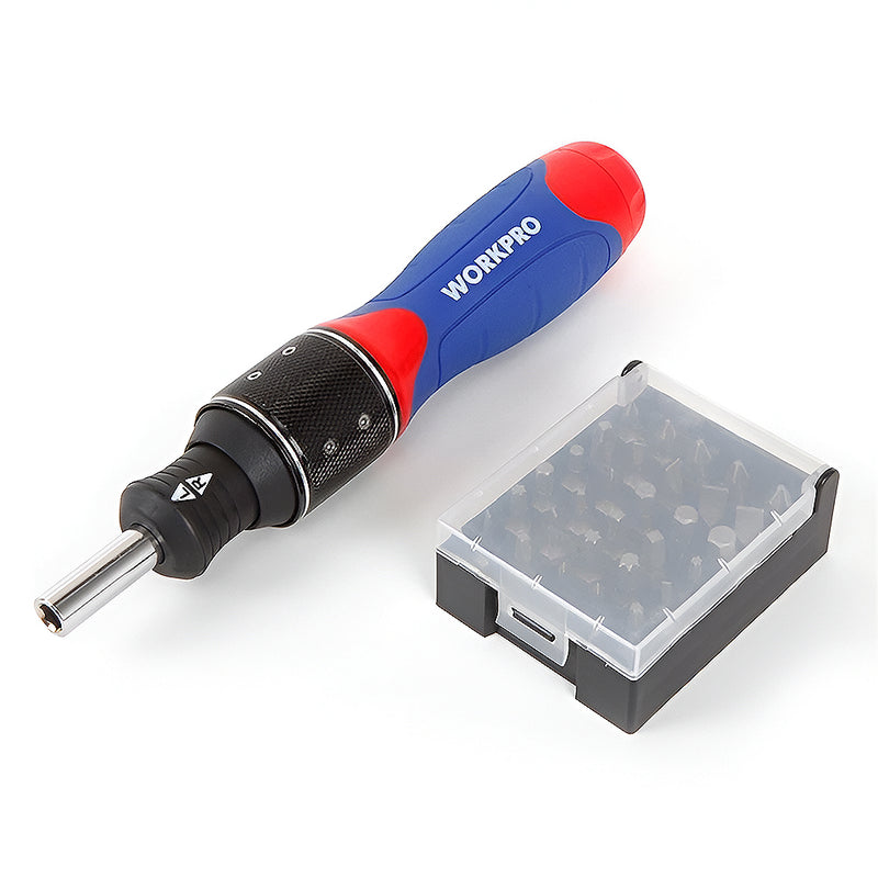 Bộ tua vít đổi đầu 32 chi tiết, vật liệu thép CR-V, bánh cóc tự động Workpro WP221055