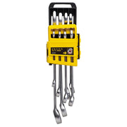 Bộ cờ lê vòng miệng hệ mét 8 chi tiết Stanley STMT78099-8 kích thước 8mm đến 19mm gài trên giá nhựa treo