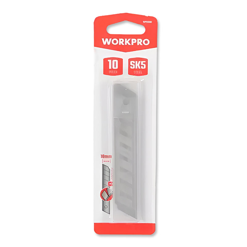 Hộp 10 lưỡi Lưỡi dao rọc giấy bằng thép SK5, chiều rộng 18mm Workpro W212002