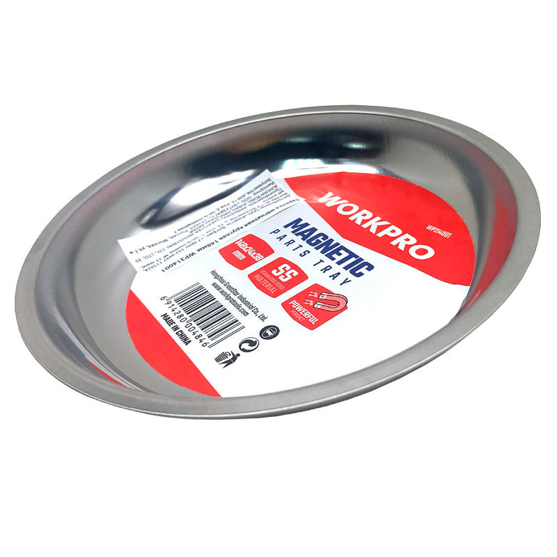 Khay tròn đựng dụng cụ thép không gỉ, có nam châm manh, đường kính 148mm Workpro WP314001