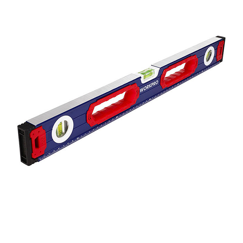 Thước thủy nhôm 600mm có nam châm, thân thước có cao su chống sốc và bảo vệ Workpro WP262014