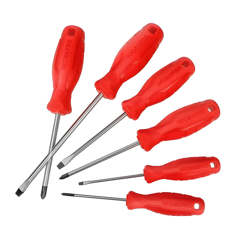 Bộ 6 cây tua vít (3 cái đầu dẹp , 3 cái đầu bake), thép CR-V Workpro WP200501