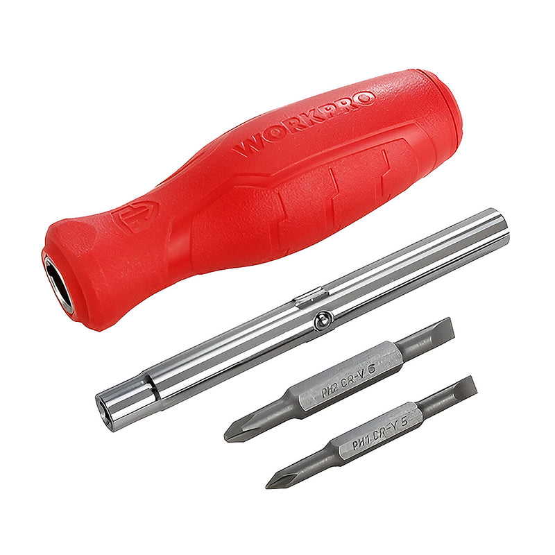 Bộ Tua vít đổi đầu 6 trong 1, thép hợp kim CR-V Workpro WP221066