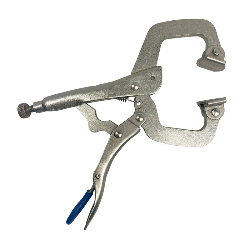 Kìm bấm chết ngàm chữ C ngắn loại tốt, thép CR-V, lẫy khoá có bọc nhựa Workpro WP231031