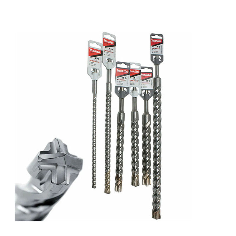 Mũi khoan bê tông Nemesis Makita đuôi gài 4 cạnh SDS-Max, đường kính mũi từ 12mm-40mm ( Cấp 4 sao )