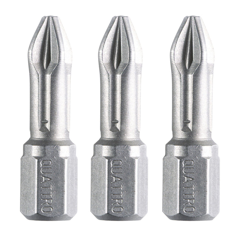 Vĩ 3 mũi vặn vít đầu PZ Makita kích thước từ PZ1-PZ3, chiều dài 25mm, đuôi lục giác 6.35mm ( 1/4 inch ) ( Cấp 2 sao )
