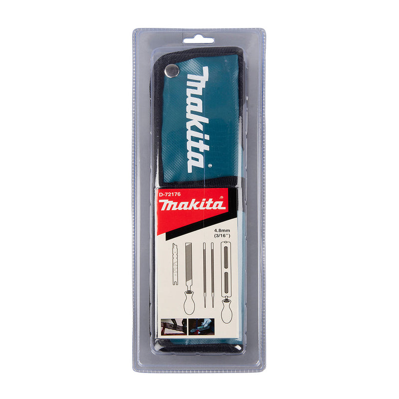 Bộ dũa xích 8 chi tiết kèm túi đựng Makita D-72176 dũa tròn kích thước 4.8mm