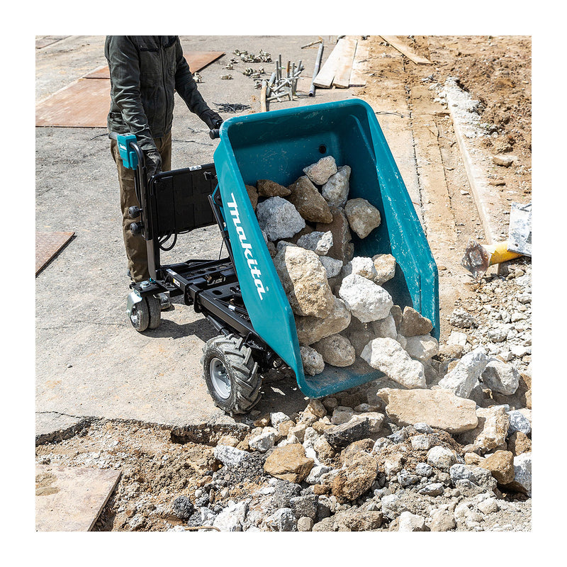 Xe vận chuyển hàng hóa Makita DCU602 dùng Pin 18V x2 LXT, tải trọng tối đa 300kg