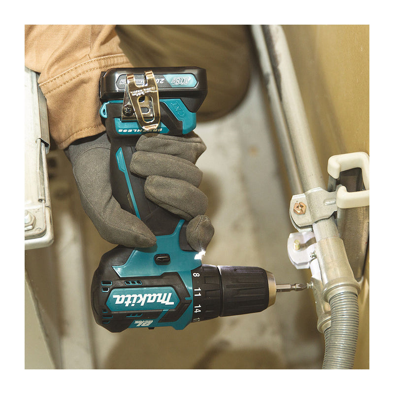 Máy khoan gỗ thép Makita DF332D dùng Pin 12Vmax CXT, đầu kẹp 10mm