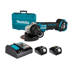 DGA518RTE: Thân máy, Sạc nhanh(DC18RC), 2 pin 5.0 Ah(BL1850B) + Vali