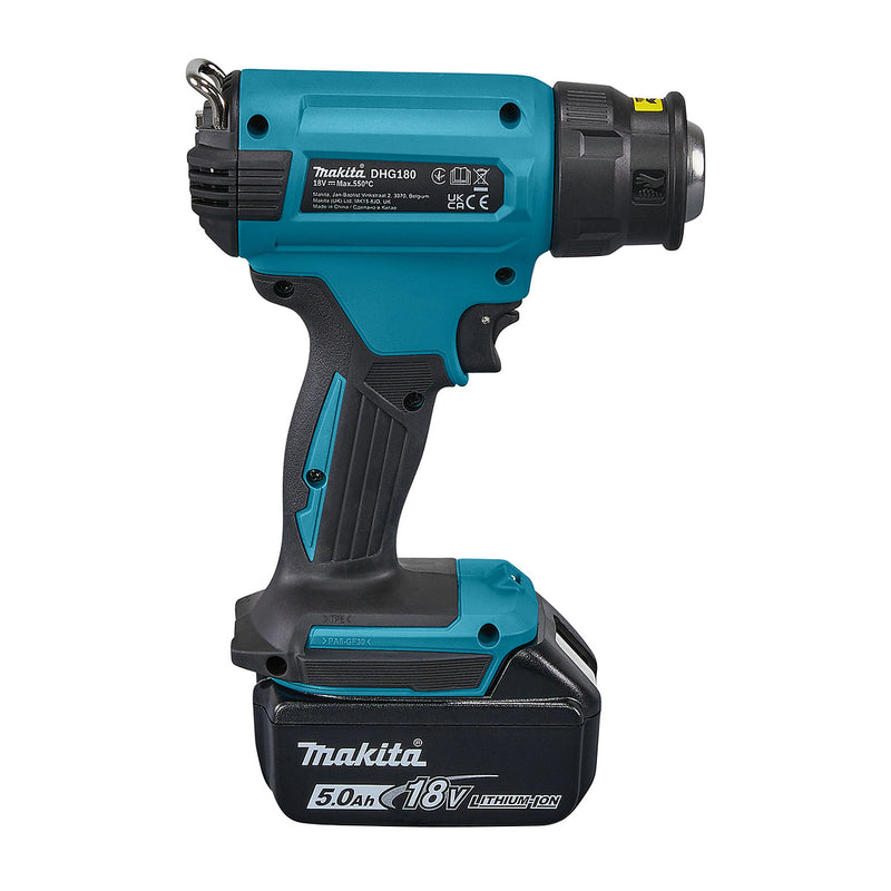 Máy khò nhiệt Makita DHG180 dùng pin 18V LXT, nhiệt độ từ 150 - 550 độ C