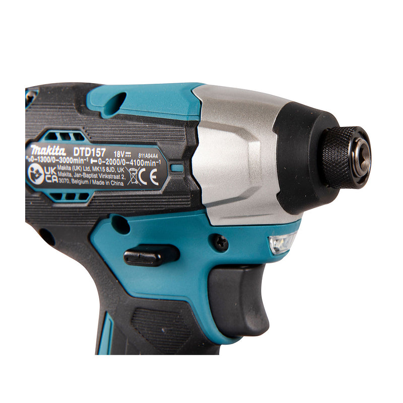 Máy vặn vít Makita DTD157 dùng Pin 18V LXT đuôi lục giác 6.35mm (1/4 inch)