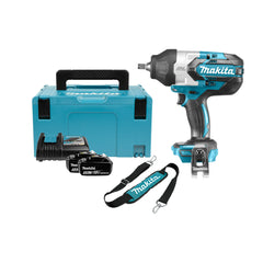 DTW1002JX2 : Thân máy + Sạc nhanh(DC18RC) + 2 pin 5.0Ah(BL1850B) + Dây đeo vai (161347-8) + Vòng đệm (197538-5)