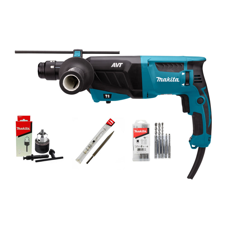 Máy khoan bê tông 3 chức năng Makita HR2631FX5 công suất 800W đuôi gài SDS-Plus, công nghệ chống rung AVT