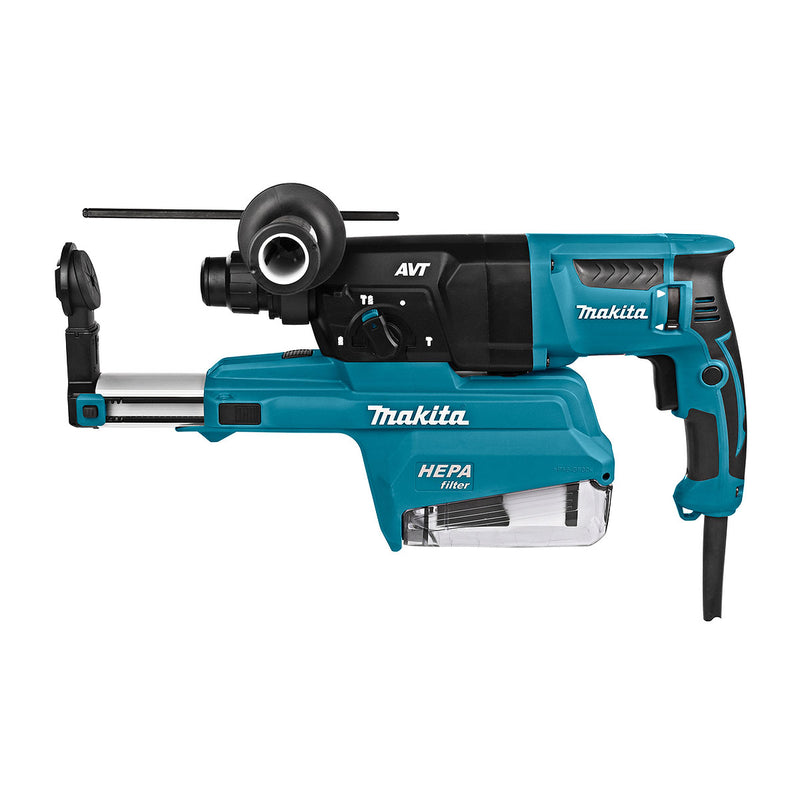 Máy khoan bê tông 3 chức năng Makita HR2651 công suất 800W đuôi gài SDS-Plus, đi kèm hệ thống hút bụi, công nghệ chống rung AVT