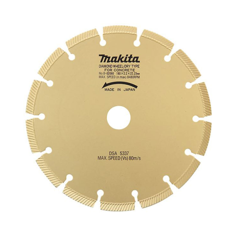 Lưỡi cắt kim cương sóng phân đoạn dùng cho bê tông, đá hoa cương MAKITA (cốt 22.23mm)(cho máy mài góc 230mm)(cấp 3 sao)