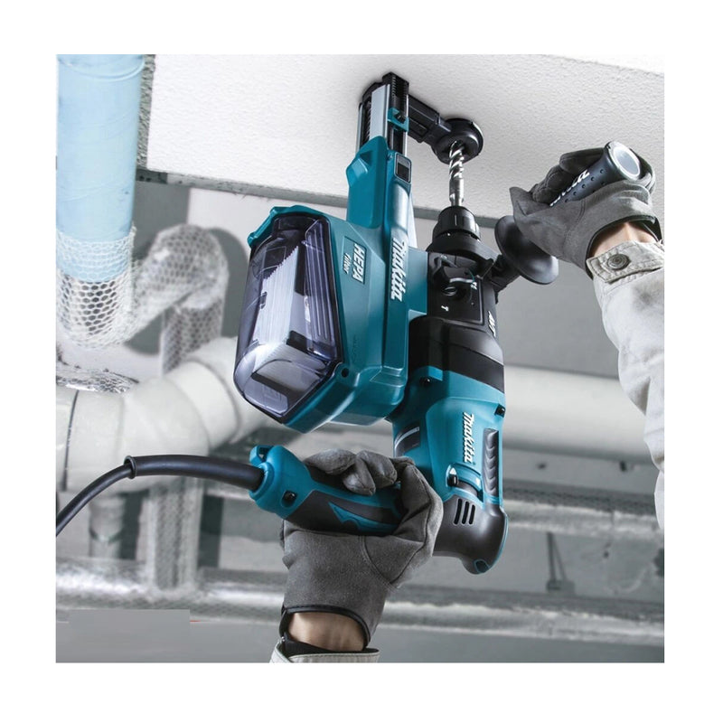 Máy khoan bê tông 3 chức năng Makita HR2652 công suất 800W, đuôi gài SDS-Plus, đi kèm hệ thống hút bụi