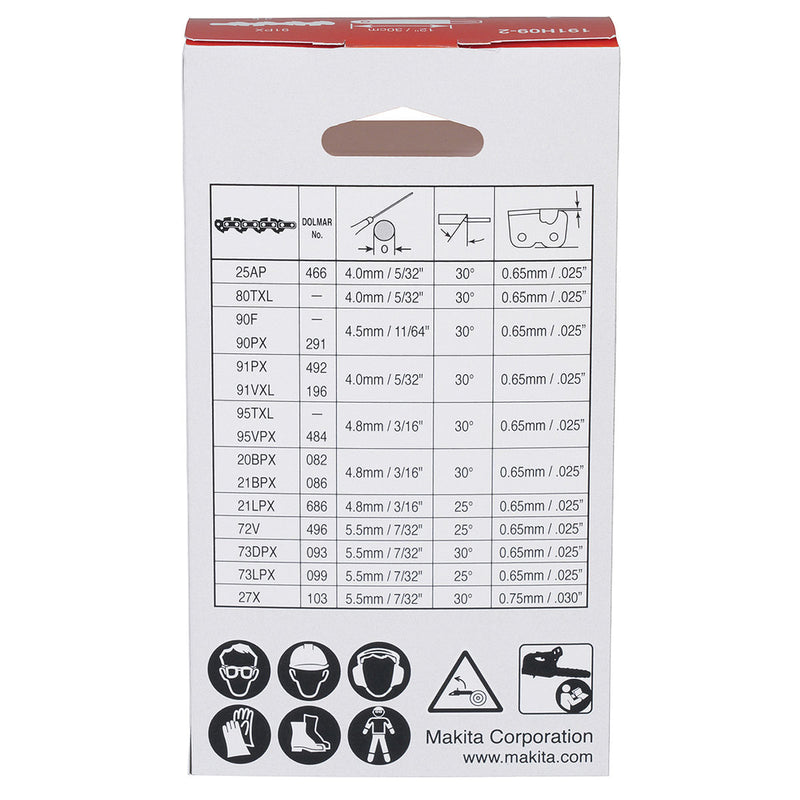 Dây xích Makita 1910V6-4 chiều dài 100mm, độ dày 1.1mm, bước xích .325"LP, 26 mắc xích