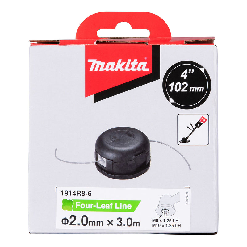 Chén cước cắt cỏ Makita 1914R8-6 đường kính chén 4 inch, loại ra dây tự động, trục ren M8/M10x1.25Lh, sợi cước 4 cạnh cho cỏ cao và thấp