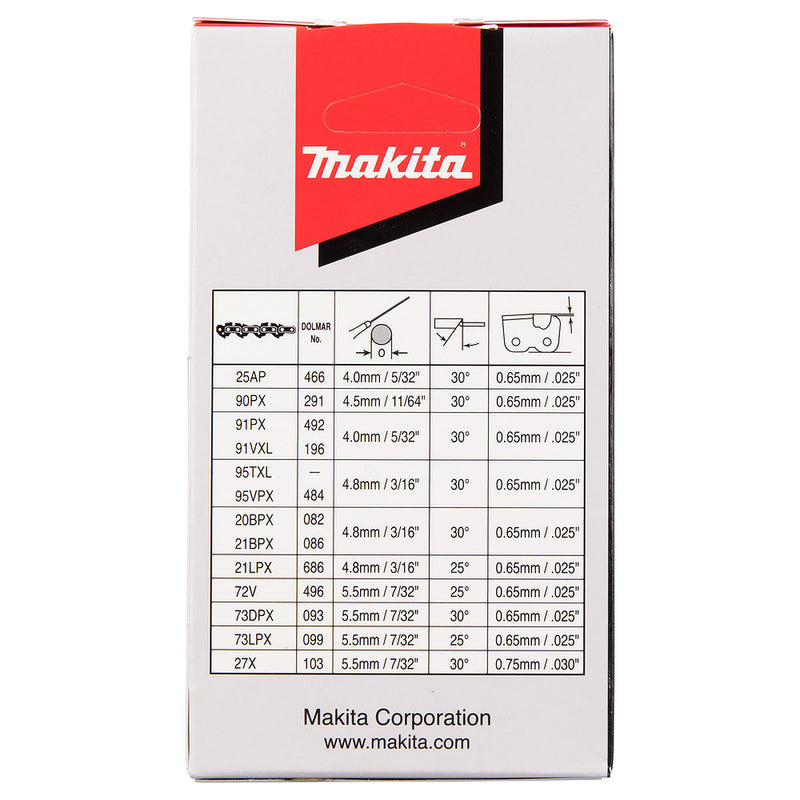 Dây xích Makita chiều dài 250mm, độ dày 1.3mm, độ dày 1.3mm, bước xích 1/4", 60 mắt xích