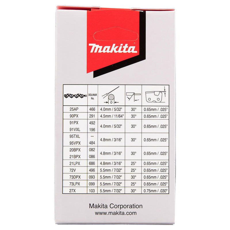 Dây xích Makita chiều dài 250mm, độ dày 1.3mm, bước xích 3/8"LP, 40 mắc xích