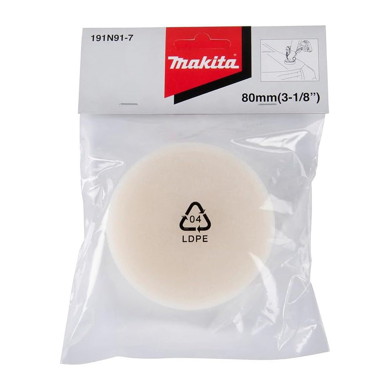 Đệm mút đánh sáp Makita 191N91-7 đường kính 80mm, đế gai & xù dùng cho máy DPV300, PV301D