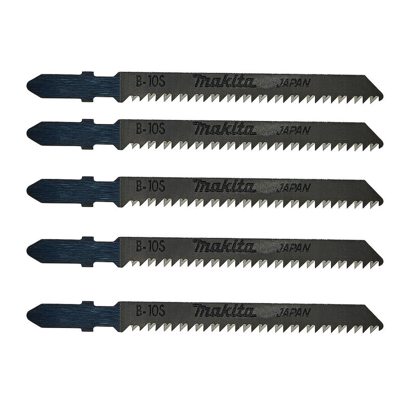 Hộp 5 lưỡi cưa lọng HCS loại cho vết cắt đẹp Makita 792691-8 dùng cho gỗ số răng 12 TPI, chiều dài 90mm đuôi gài kiểu B ( Cấp 3 sao )