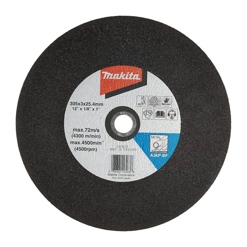 Hộp 25 lưỡi đá cắt kim loại 305mm ( 12 inch ) Makita dày 2.8-3mm, lỗ cốt 25.4mm ( 1 inch ) ( Cấp 3 sao )