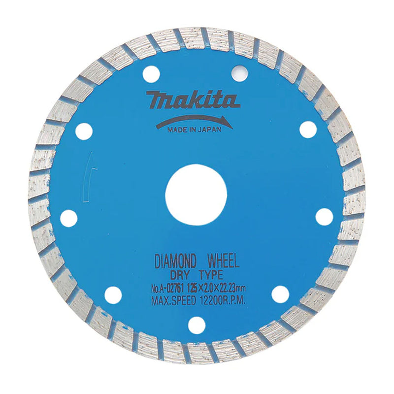 Lưỡi cắt kim cương 125mm kiểu răng gợn sóng Makita dùng cho bê tông, gạch ngói, lỗ cốt 22.23m, cắt khô ( Cấp 3 sao )