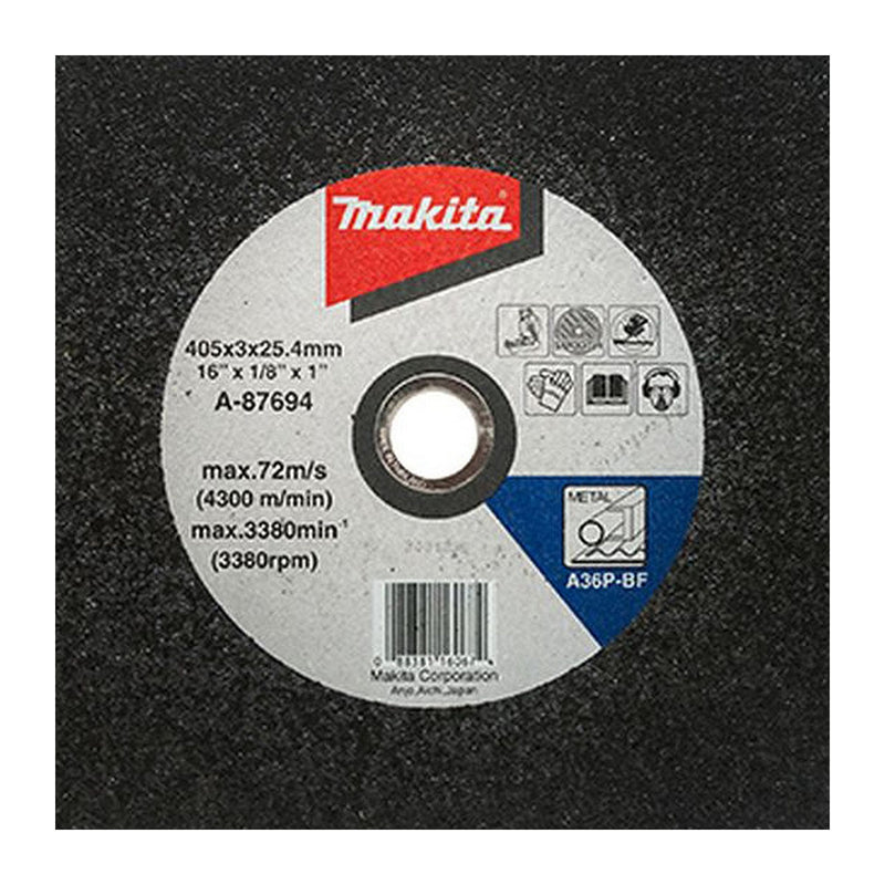 Hộp 25 lưỡi đá cắt kim loại 405mm ( 16 inch ) Makita dày 3mm, lỗ cốt 25.4mm ( 1 inch ) ( Cấp 3 sao )
