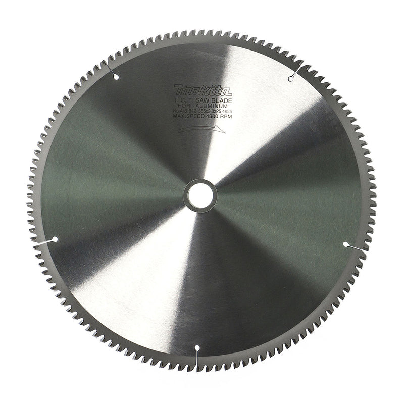 Lưỡi cưa nhôm TCT Makita đường kính 355mm, số răng từ 80-120 kiểu ATB, lỗ cốt 25.4mm và 30mm dùng cho máy cưa đa góc ( Cấp 3 sao )