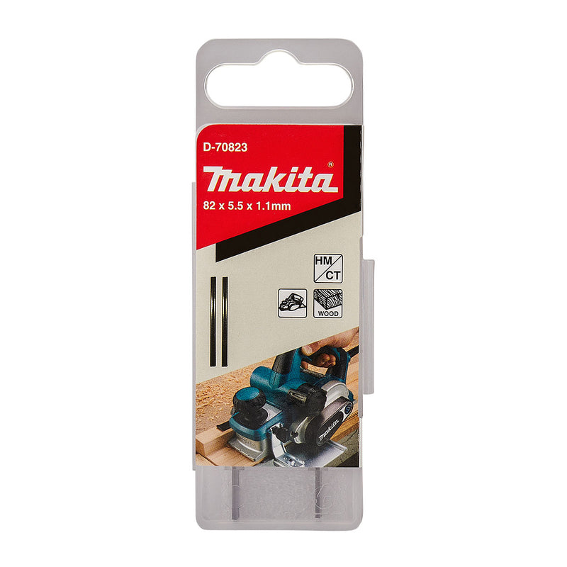 Hộp 2 lưỡi bào gỗ Makita D-70823 chất liệu TC, kích thước 82mm ( Cấp 1 sao )