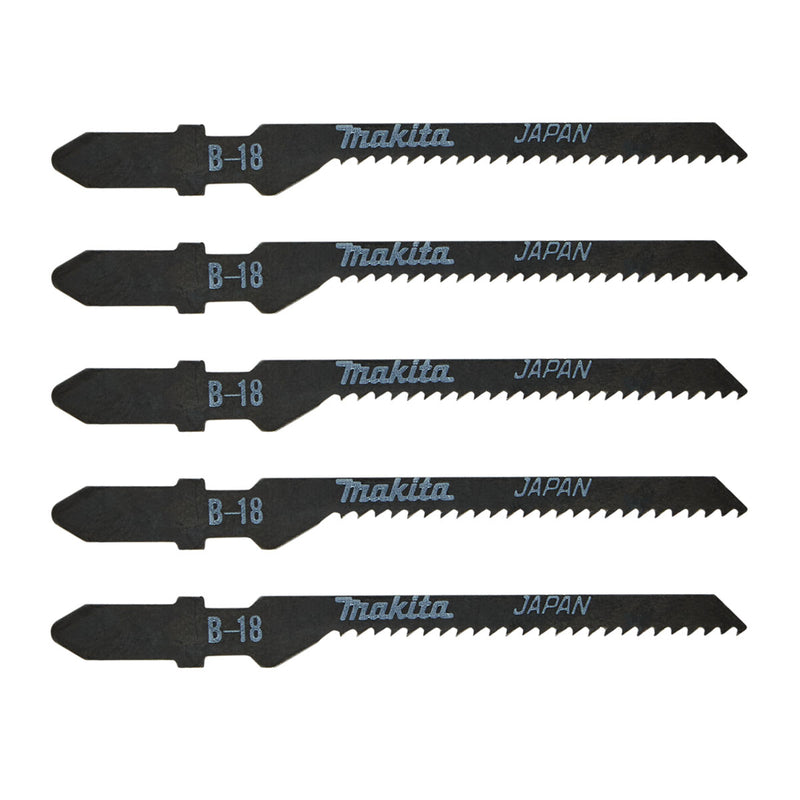 Hộp 5 lưỡi cưa lọng HCS Makita A-85709 dùng cho gỗ, nhựa số răng 14 TPI, chiều dài 77mm, đuôi gài kiểu B ( Cấp 3 sao )