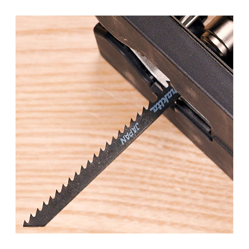 Hộp 5 lưỡi cưa lọng HCS loại cho vết cắt đẹp Makita A-85793 dùng cho gỗ, nhựa số răng 9 TPI, chiều dài 105mm đuôi gài kiểu B ( Cấp 3 sao )