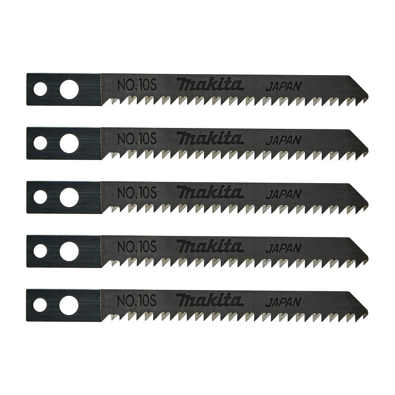 Hộp 5 lưỡi cưa lọng HCS loại cho đường cắt đẹp Makita A-85824 dùng cho gỗ, số răng 13 TPI, chiều dài 82mm đuôi gài kiểu M ( Cấp 3 sao )