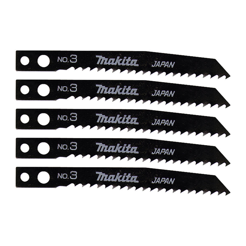 Hộp 5 lưỡi cưa lọng HCS Makita A-85868 dùng cho gỗ, nhựa số răng 9 TPI, chiều dài 80mm đuôi gài kiểu M ( Cấp 3 sao )
