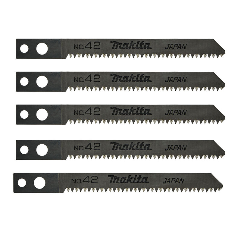 Hộp 5 lưỡi cưa lọng HSS Makita A-85896 dùng cho gỗ, nhựa số răng 16 TPI, chiều dài 82mm đuôi gài kiểu M ( Cấp 3 sao )
