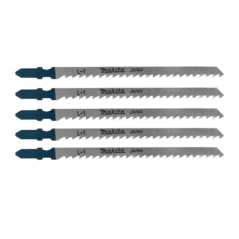 Hộp 5 lưỡi cưa lọng HCS loại cho vết cắt đẹp Makita A-86290 dùng cho gỗ, nhựa số răng 6 TPI, chiều dài 132mm, đuôi gài kiểu B ( Cấp 3 sao )
