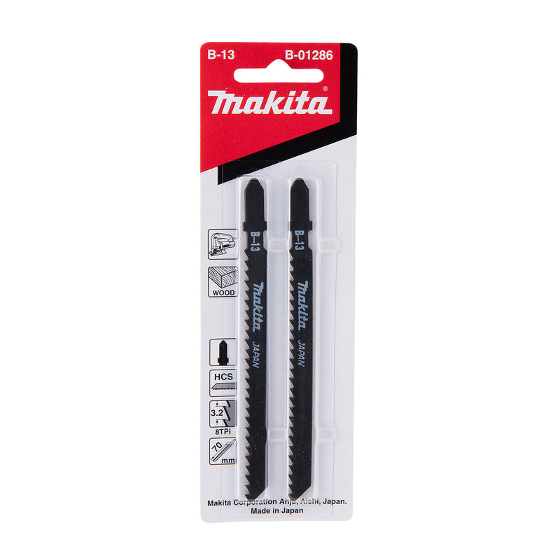 Vĩ 2 lưỡi cưa lọng HCS Makita B-01286 dùng cho gỗ, nhựa số răng 8 TPI, chiều dài 105mm, đuôi gài kiểu B ( Cấp 3 sao )