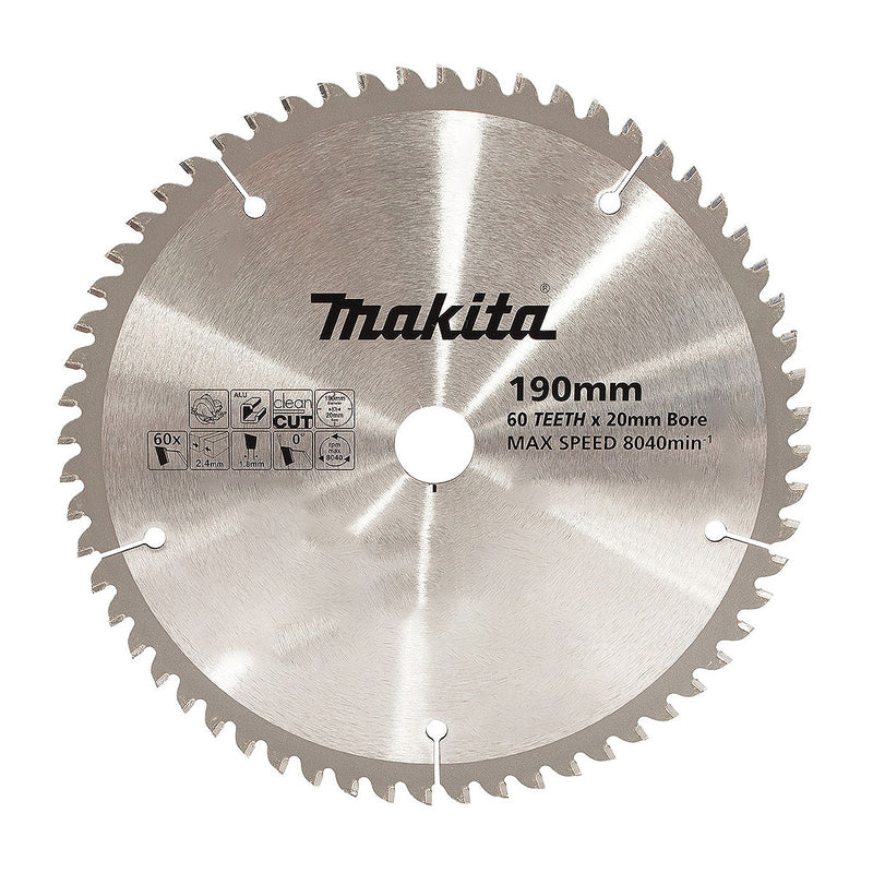 Lưỡi cưa gỗ TCT Makita đường kính 190mm, số răng từ 24-72 kiểu ATB và ATAF, lỗ cốt 20mm ( Cấp 3 sao )